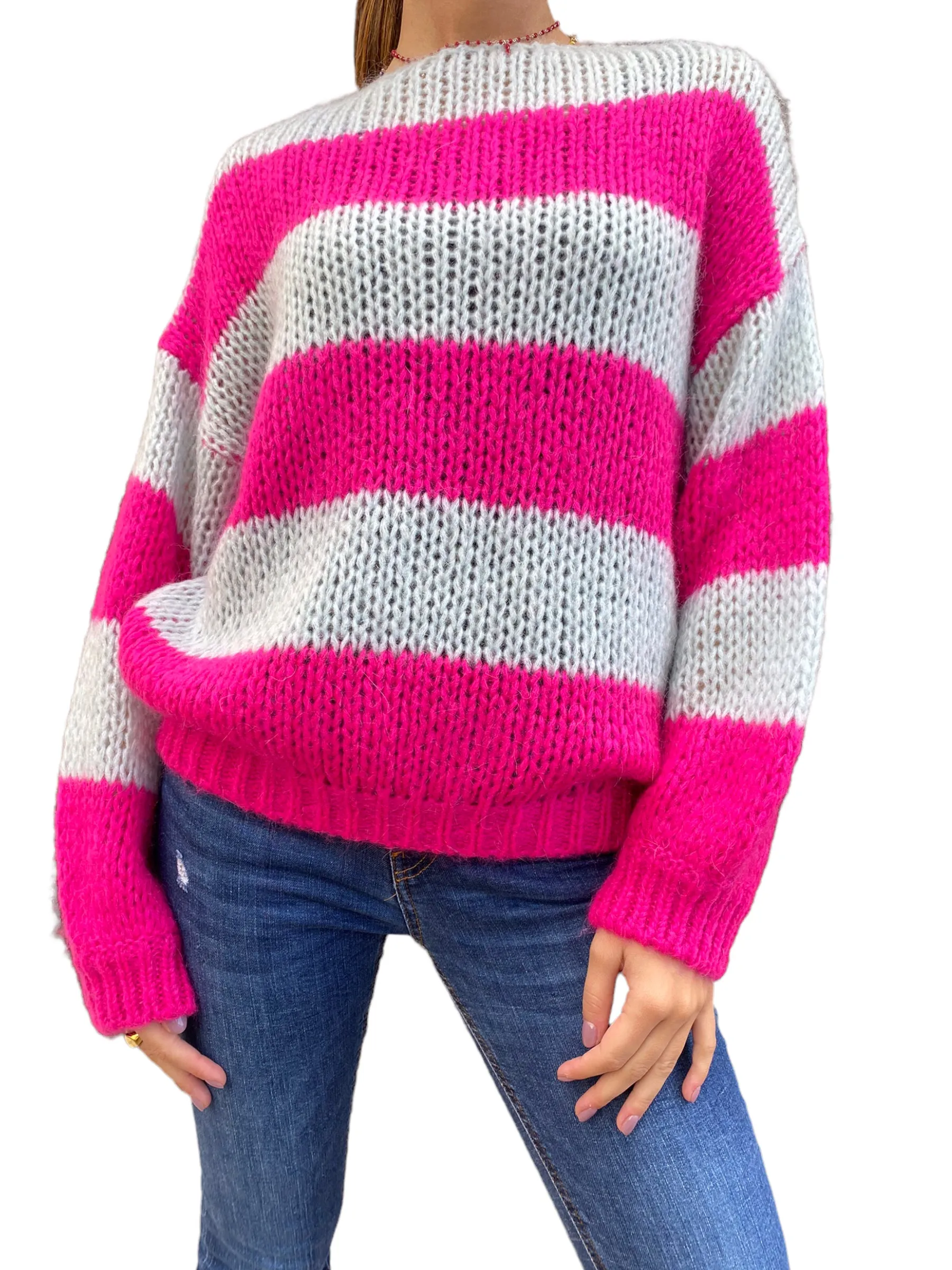 Vicolo mauve/ grey pullover