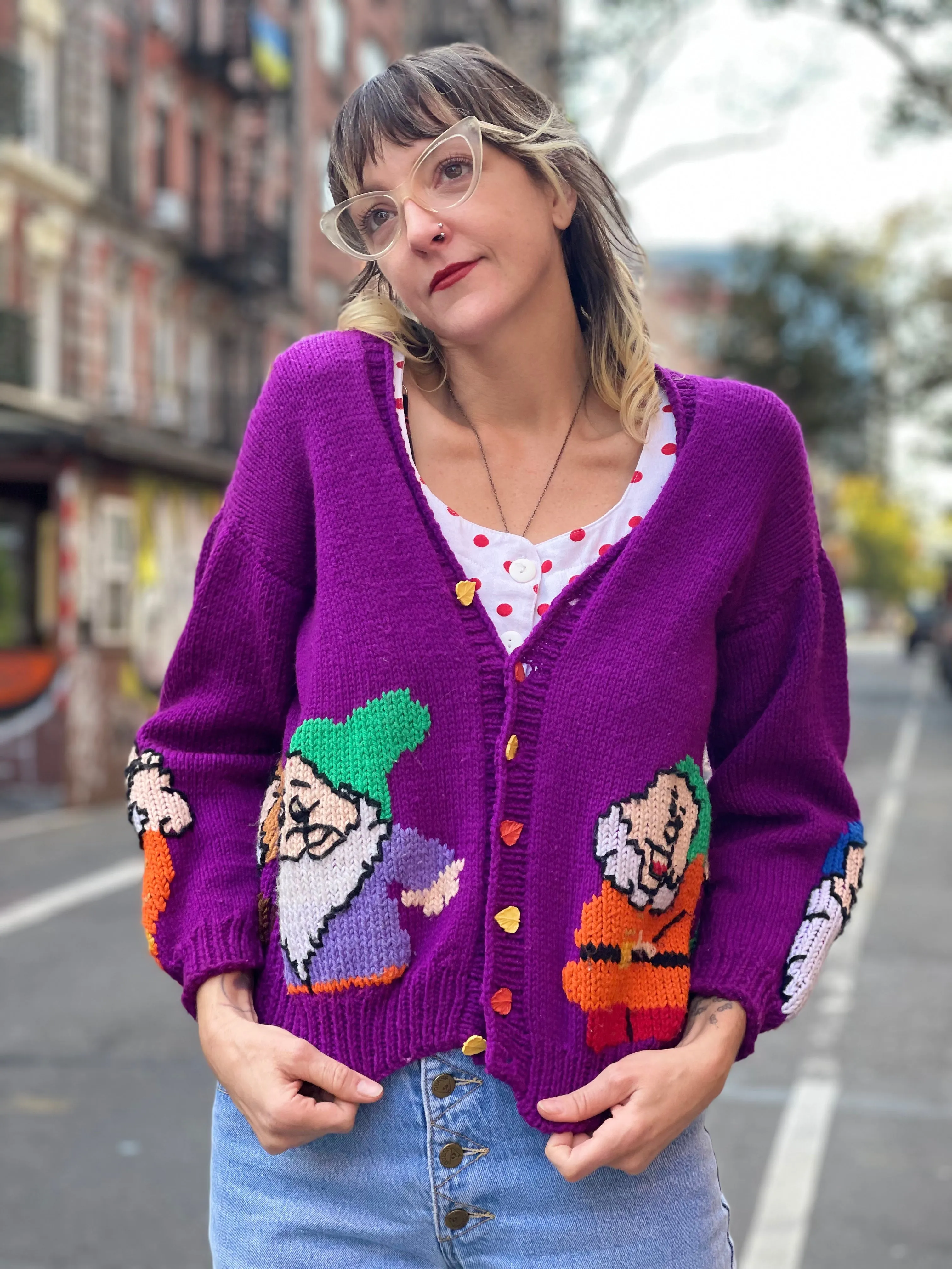 Vintage Snow White Knit Cardigan