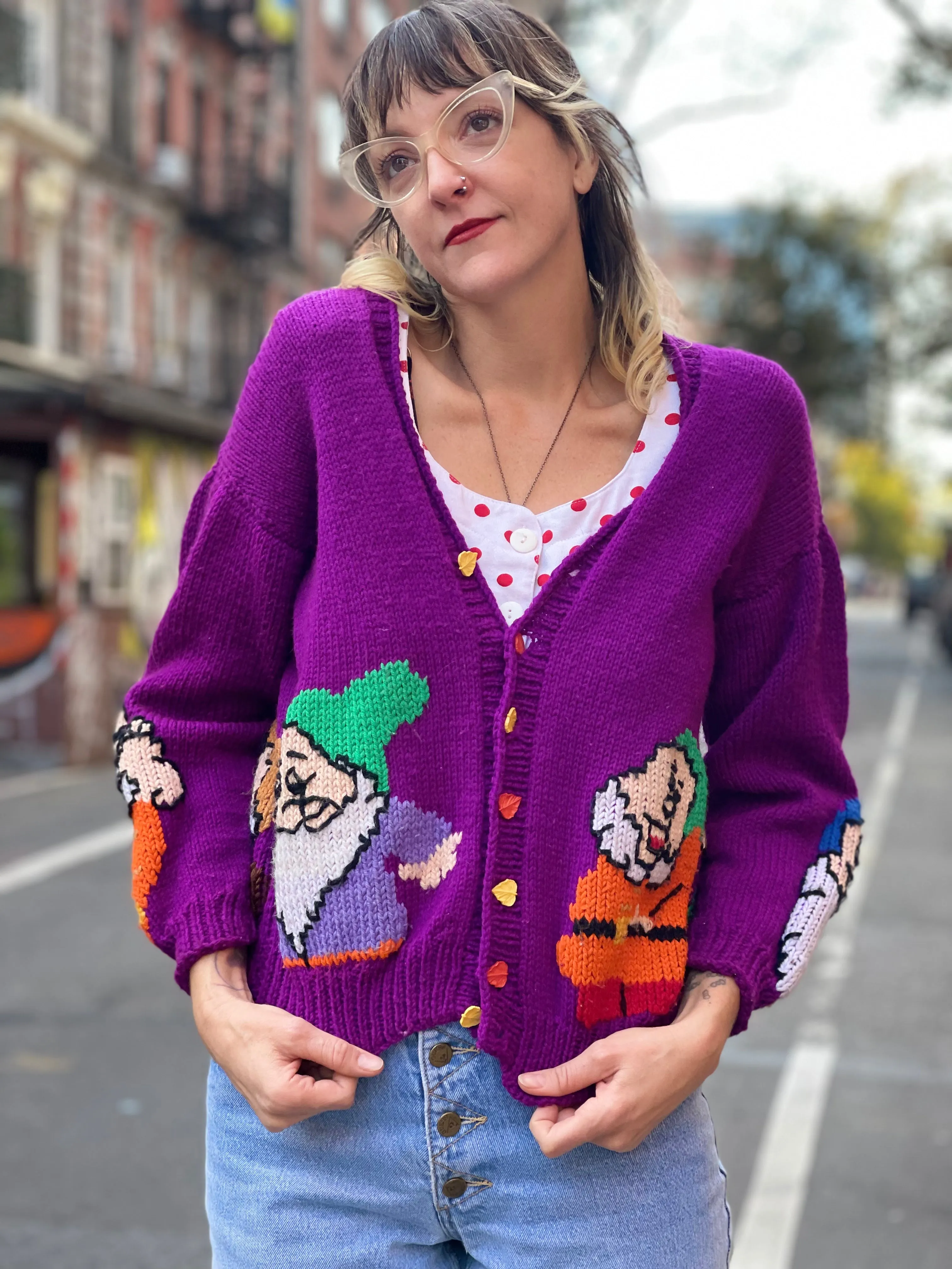 Vintage Snow White Knit Cardigan