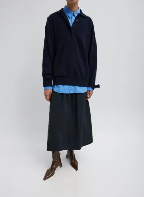 Washable Cashmere Easy Polo Sweater