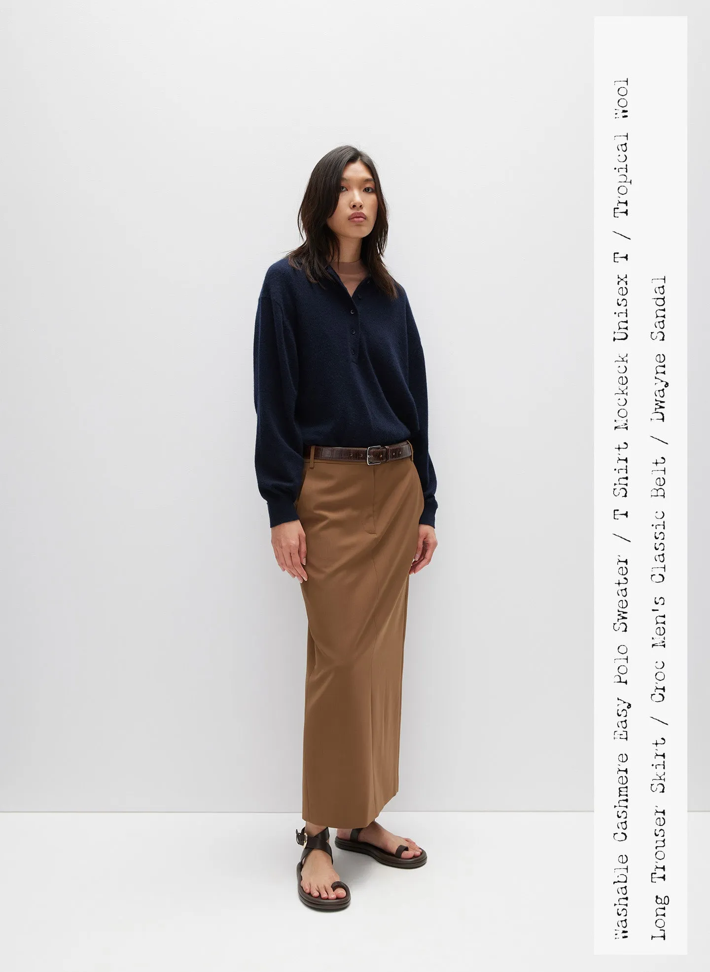 Washable Cashmere Easy Polo Sweater