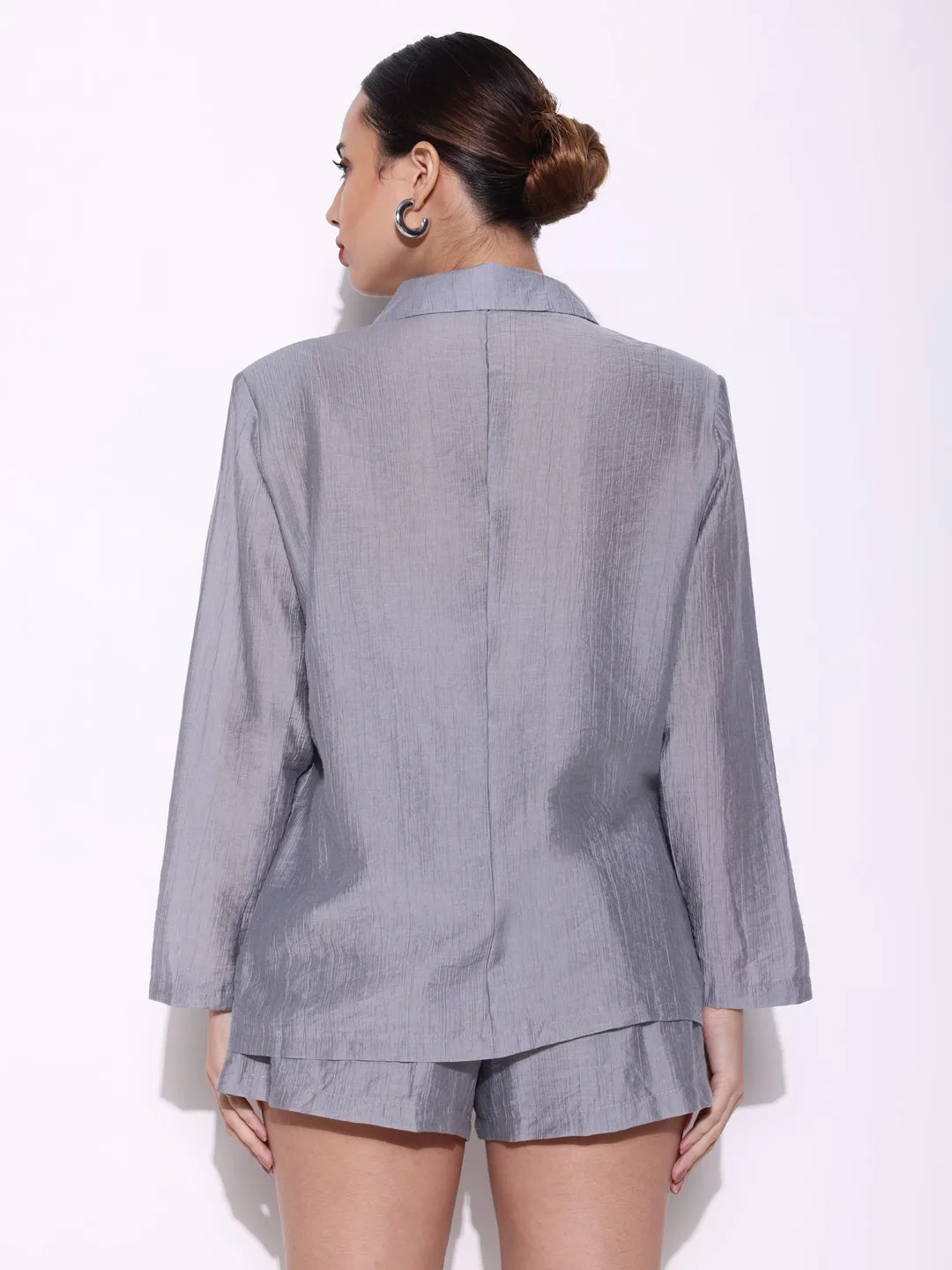 Women Solid Grey Co Ords Set