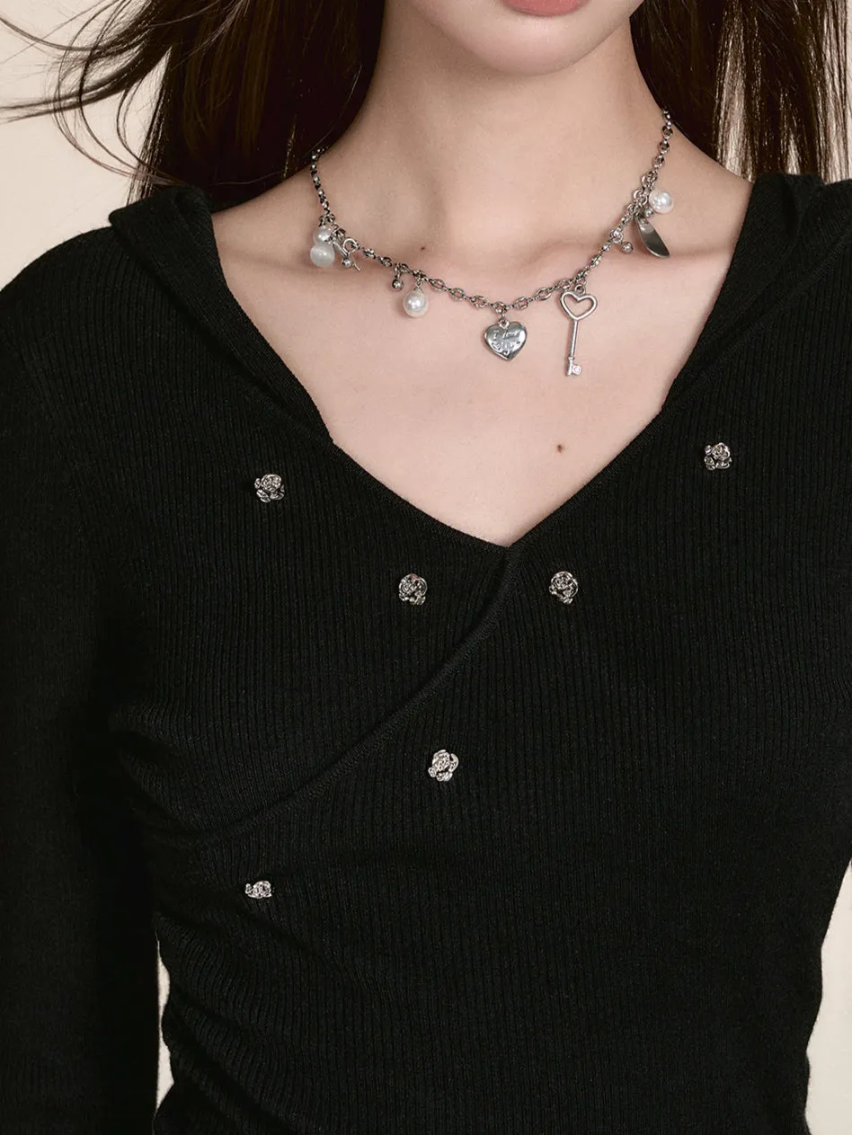 Wool-Blend Hooded Blouse